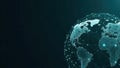 Digital Earth Globe with Network Connections on Dark Background Royalty Free Stock Photo