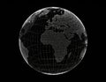 Digital Earth Globe: White Dots on Black Background Royalty Free Stock Photo