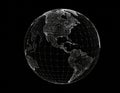 Digital Earth Globe with White Dots on Black Background Royalty Free Stock Photo