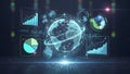 Digital Earth Network with Data Visualizations and Analytics Royalty Free Stock Photo