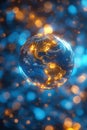 Digital Earth Orb: Global Network Futuristic Data Visualization, Portrait Images Generative AI Royalty Free Stock Photo