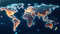 A digital Earth showing live climate data streams such as temperature, carbon emissions, and weather patterns