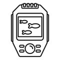 Digital echo sounder icon, outline style Royalty Free Stock Photo