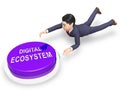 Digital Eco System Data Interaction 3d Rendering Royalty Free Stock Photo
