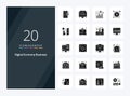 20 Digital Economy Business Solid Glyph icon for presentation Royalty Free Stock Photo