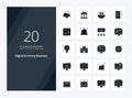 20 Digital Economy Business Solid Glyph icon for presentation Royalty Free Stock Photo