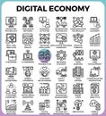 Digital economy concept icons