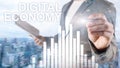 DIgital economy, financial technology concept. Royalty Free Stock Photo