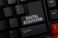 Digital Ecosystem isolated on laptop keyboard background