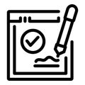 Digital election icon outline vector. Vote poll