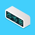 Digital electric alarm clock isometric view