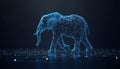 Digital Elephant Holographic Animal in Cyberspace, Representing Innovation and Future Tech Royalty Free Stock Photo