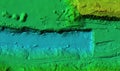 Digital elevation model of a mine machinery