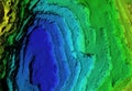 Digital elevation model of a mine with steep walls