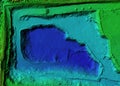 Digital elevation model of a mine with steep walls