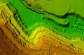 Digital elevation model of a mine with steep walls for GIS usage