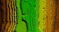 Digital elevation model of a mine with steep walls