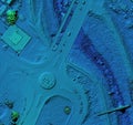 Digital elevation model of a road junction in city