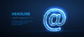 Digital email sign. AI mailing, email icon, inbox logo, envelope symbol