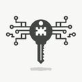 Digital Encryption Key Icon for Cybersecurity Royalty Free Stock Photo