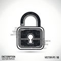 Digital Security Padlock with Binary Code Royalty Free Stock Photo
