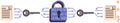 Digital Encryption Process with Lock, Keys, and Binary Code for Secure Document Protection Royalty Free Stock Photo
