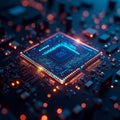 Digital Energy Flow in Circuit Board High Tech Electronic Pattern Background Royalty Free Stock Photo