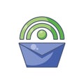 Digital envelope icon fill design