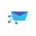 Digital envelope icon flat design