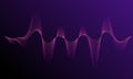 Digital equalizer sound wave illustration. Music neon background. Illuminated digital audio wave Royalty Free Stock Photo