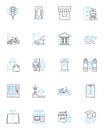 Digital era linear icons set. Technology, Innovation, Connectivity, Automation, Cybersecurity, Data, Artificial Royalty Free Stock Photo