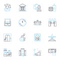 Digital era linear icons set. Technology, Innovation, Connectivity, Automation, Cybersecurity, Data, Artificial Royalty Free Stock Photo