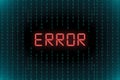 Digital Error Message on Binary Code Background, Cyber Failure Concept Royalty Free Stock Photo
