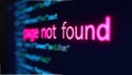 Digital error message displaying page not found on computer screen Royalty Free Stock Photo