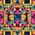 A digital exploration of symmetry and asymmetry in a vivid and harmonious palette, playing with visual balance4