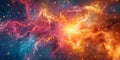 Digital Explosion Backdrop: Vibrant Network Connections, AI, and Quantum Computing. Concept