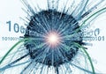 Digital explosion of binary code and data networks Royalty Free Stock Photo