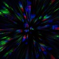 Digital explosion glitch lines and speed glowing lights on black background. Techno psychedelic screen. Optical shiny festive Royalty Free Stock Photo