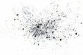Digital explosion of pixel particles dispersing outward, white background Royalty Free Stock Photo