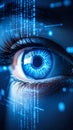 Digital Eye with Binary Code: Futuristic Vision and Technology Concept Royalty Free Stock Photo