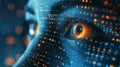 Digital Eye with Futuristic Binary Code Reflection Royalty Free Stock Photo