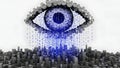 Digital Eye Overseeing Smart City with Data Flow Royalty Free Stock Photo