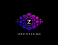 Digital Eye Z Letter Data Logo, Modern Cyber Eye Initial Z Icon design Royalty Free Stock Photo