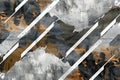 A digital fabric design with a gray and brown camouflage pattern, featuring white diagonal lines Royalty Free Stock Photo