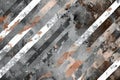A digital fabric design with a gray and brown camouflage pattern, featuring white diagonal lines Royalty Free Stock Photo