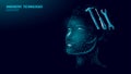 Digital face combines tools concept. Abstract human head represents engineering maintenance construction. Innovation technology Royalty Free Stock Photo