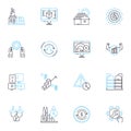 Digital Factory linear icons set. Automation, Innovation, Robotics, Agile, Efficiency, Processes, Optimization line Royalty Free Stock Photo