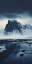 Digital Fantasy Landscape: Majestic Mountain Under Dark Icelandic Sky