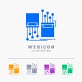 digital, fiber, electronic, lane, cable 5 Color Glyph Web Icon Template isolated on white. Vector illustration Royalty Free Stock Photo