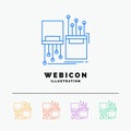 digital, fiber, electronic, lane, cable 5 Color Line Web Icon Template isolated on white. Vector illustration Royalty Free Stock Photo